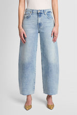  for all manjind- Front Alight blue wash jean with a moderate barrel cut leg - 