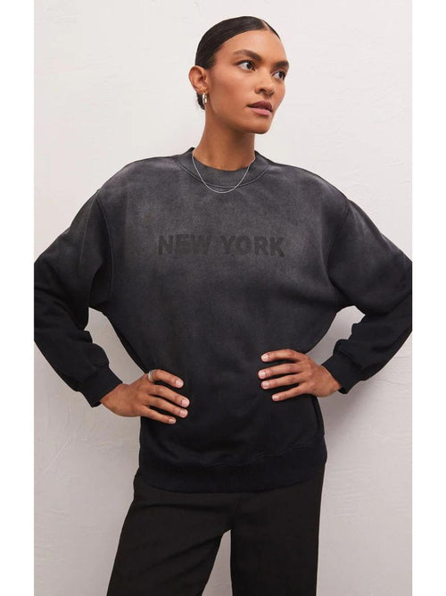 Syd Destination Sweatshirt in black New York by Z Supply at Hickox