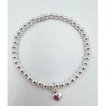Puffy Hearts Bracelet silver 6.5 inch stretch bracelet 