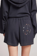 All-over Jewel Hoodie and Peace Jewel Short Set