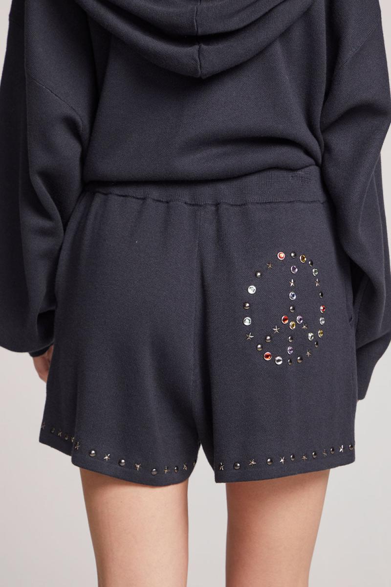 All-over Jewel Hoodie and Peace Jewel Short Set