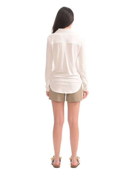  Back view of AMRAT Jersey Blouse- in white  CHRLDR available @ Hickox Jewelers & Lifestyle 