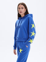 French Terry Pull-over Hoodie & P.E Sweatpants in Electric blue with Yellow neon star graphic  By CHRLDR - Hickox Jewelers & Lifestyle 