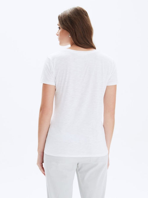 Back View - SWIM TAN & MIMOSAS Classic  white T- shirt by CHRLDR - Hickox Jewelers & Lifestyle 