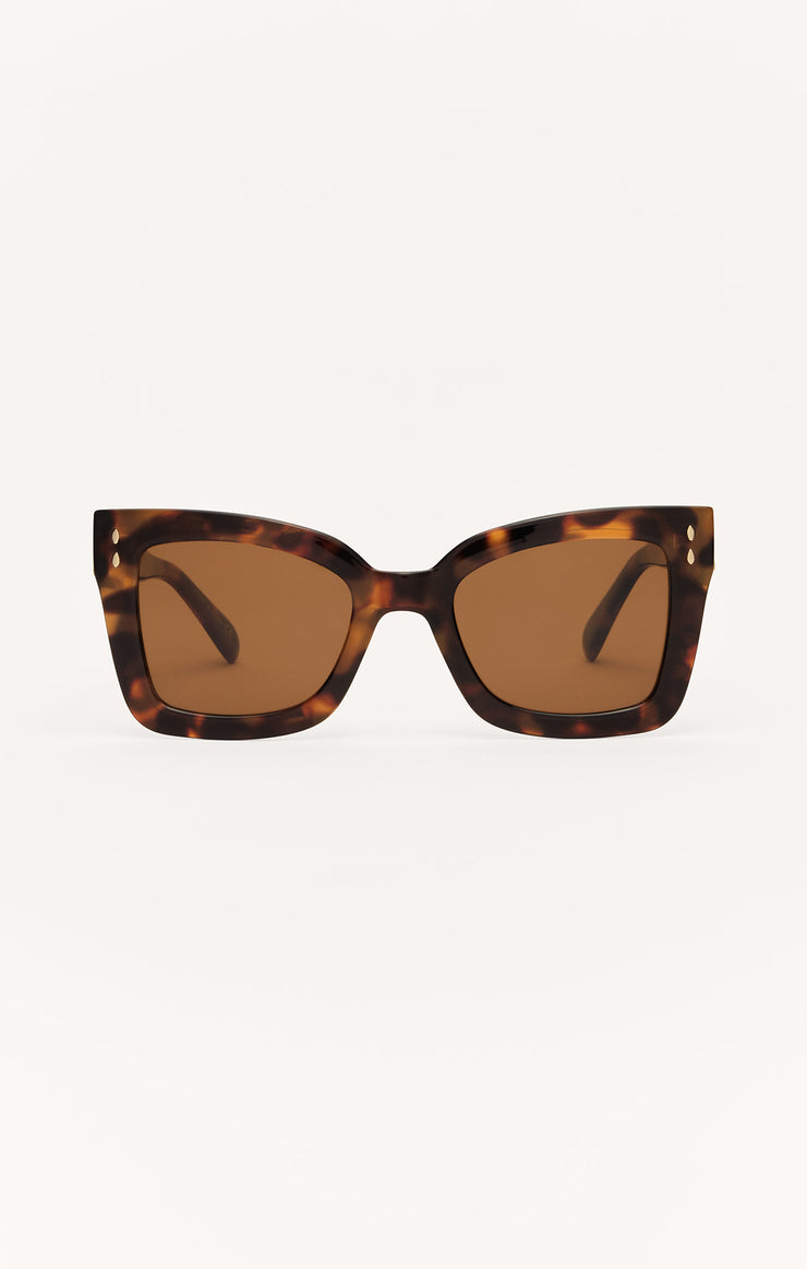 CONFIDENTIAL- BROWN TORTOISE Medium squared frame with brown lens - Z Supply Sunglasses 