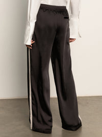 Satin Track Pant - Black