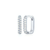 Diamondlite CZ Oblong Link Hoop Earrings