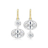 CZ Oval and Round Huggie Earring