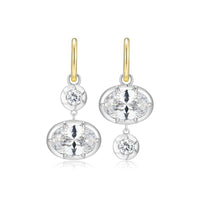 CZ Oval and Round Huggie Earring