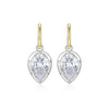 CZ Pear  Solitaire 2 in 1 Huggie Earring