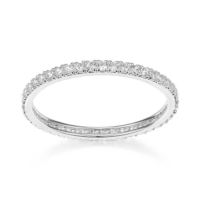 A very thin or  Ultra- Slim band of sparkle to complete every Stack . CZ Eternity Ring