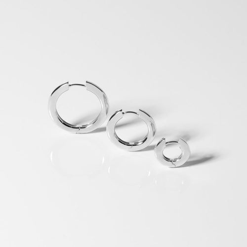 3 sizes of sterling silver Carrara Pianaura Earring by Sif Jakobs - at Hickox Jewellers & Lifestyle 