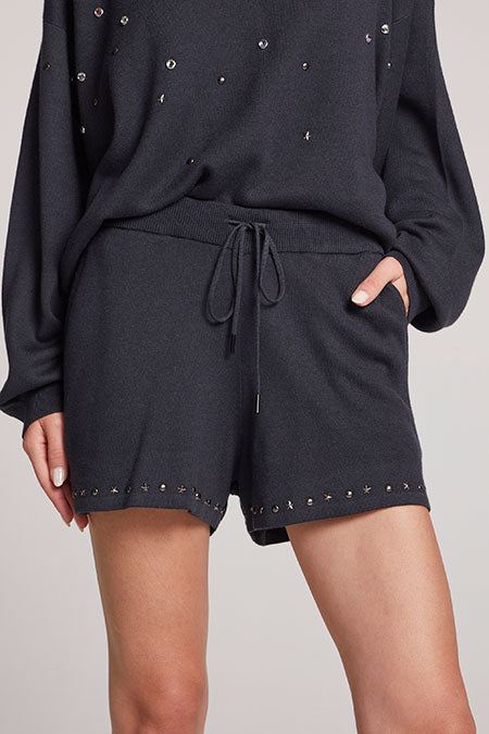 All-over Jewel Hoodie and Peace Jewel Short Set