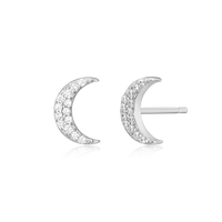 Crescent Moon Stud Earrings