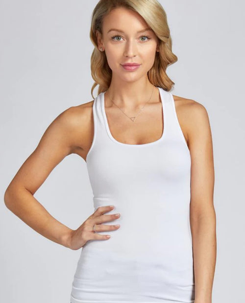White Bamboo Cotton Rib Racer by C’est Moi at Hickox