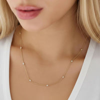 Diamond Bezel Station Necklace