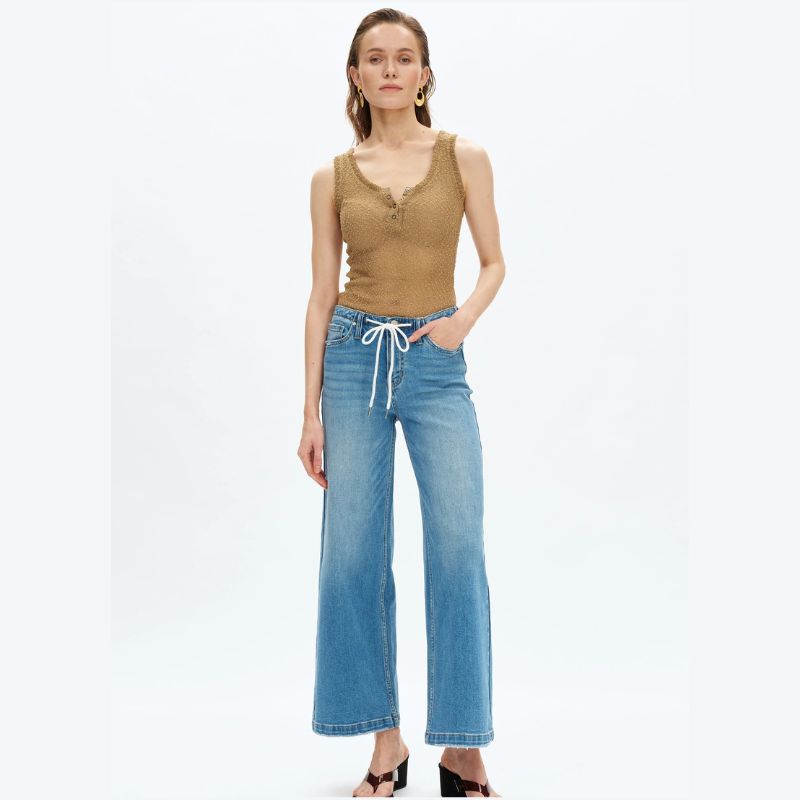 Zephyrine Mid Rise Wide Leg Jeans