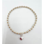 Be Mine Bracelet Gold Filled with silver repeater and silver heart by Saskia de Vries at Hickox 
