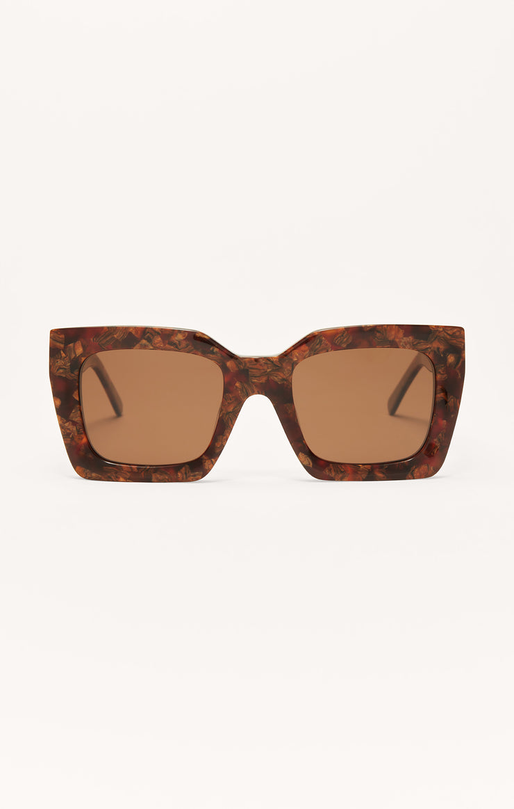 EARLY RISER-Oversized Frame in BROWN TORTOISE Sunglass with a brown polarized lens - Z SUPPLY SUNGLASSES