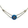 14 K Gold Evil Eye Diamond and Turquoise Necklace