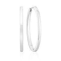 Medium Silver  Ellisse Pianura Earrings