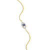 Gold evil eye bracelet with lab diamonds and lab-created sapphire 