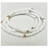 White beaded 3 strand wrap
