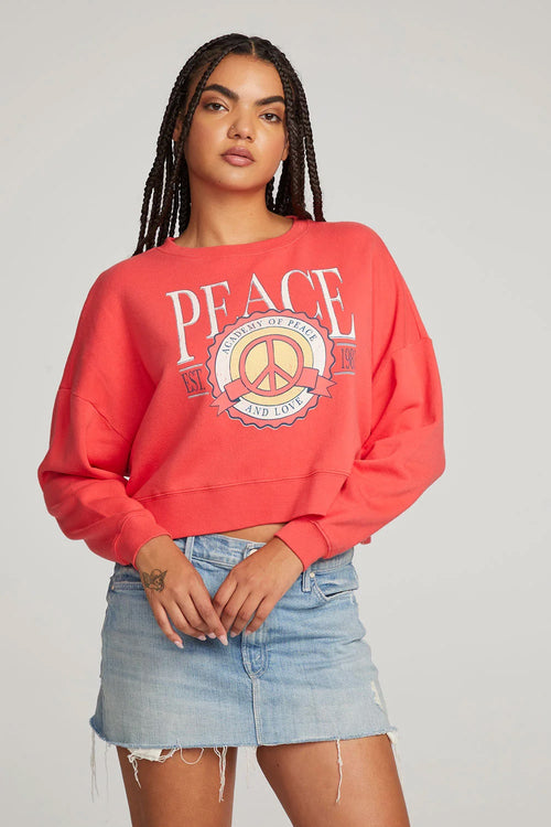 Peace Academy Pullover Sweatshirt by Chaser at Hickox 