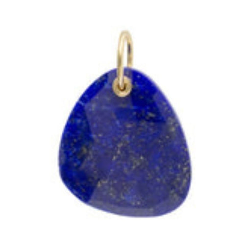 Lapis charm with 18k  yellow gold b