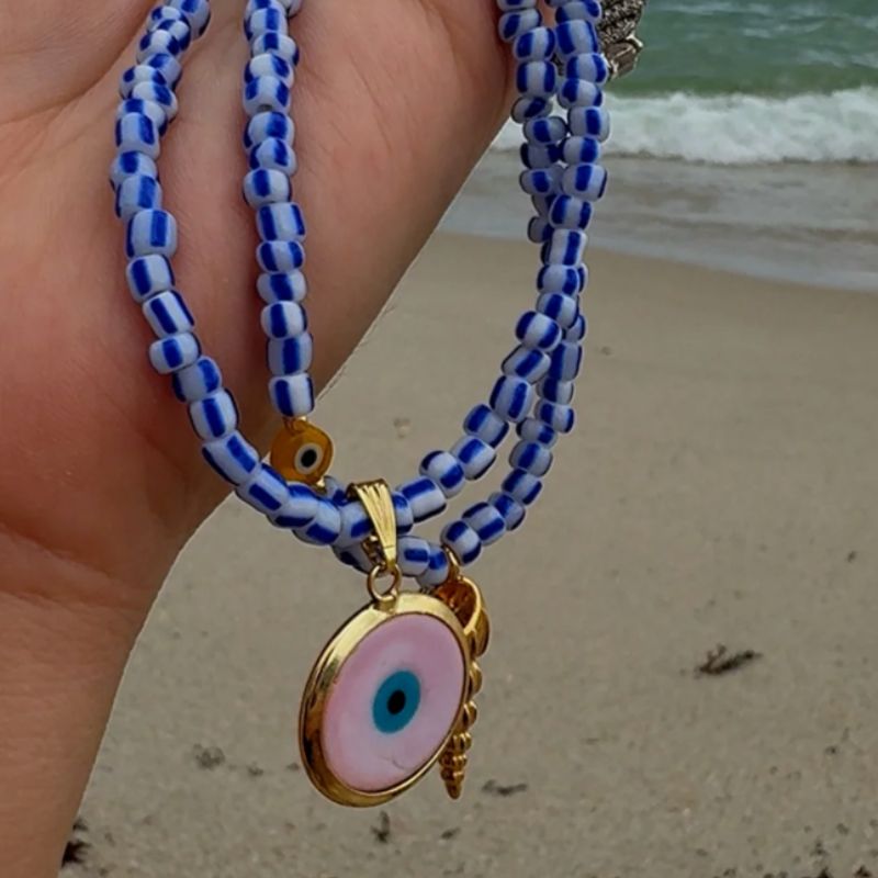 Glass Evil Eye Necklace