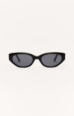 A Squared frame sunglass in a polished black gloss with grey polarized lenses -HEATWAVE- Z SUPPLY SUNGLASSES 
