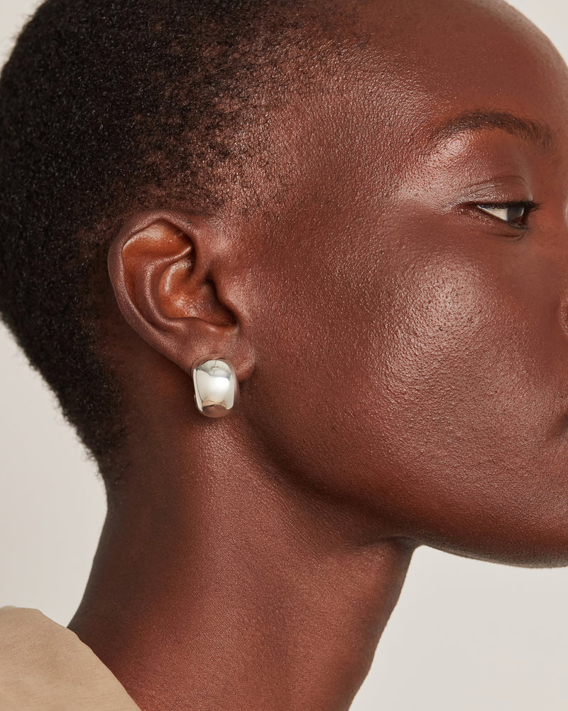 Small Gemma Hoop Earrings Silver