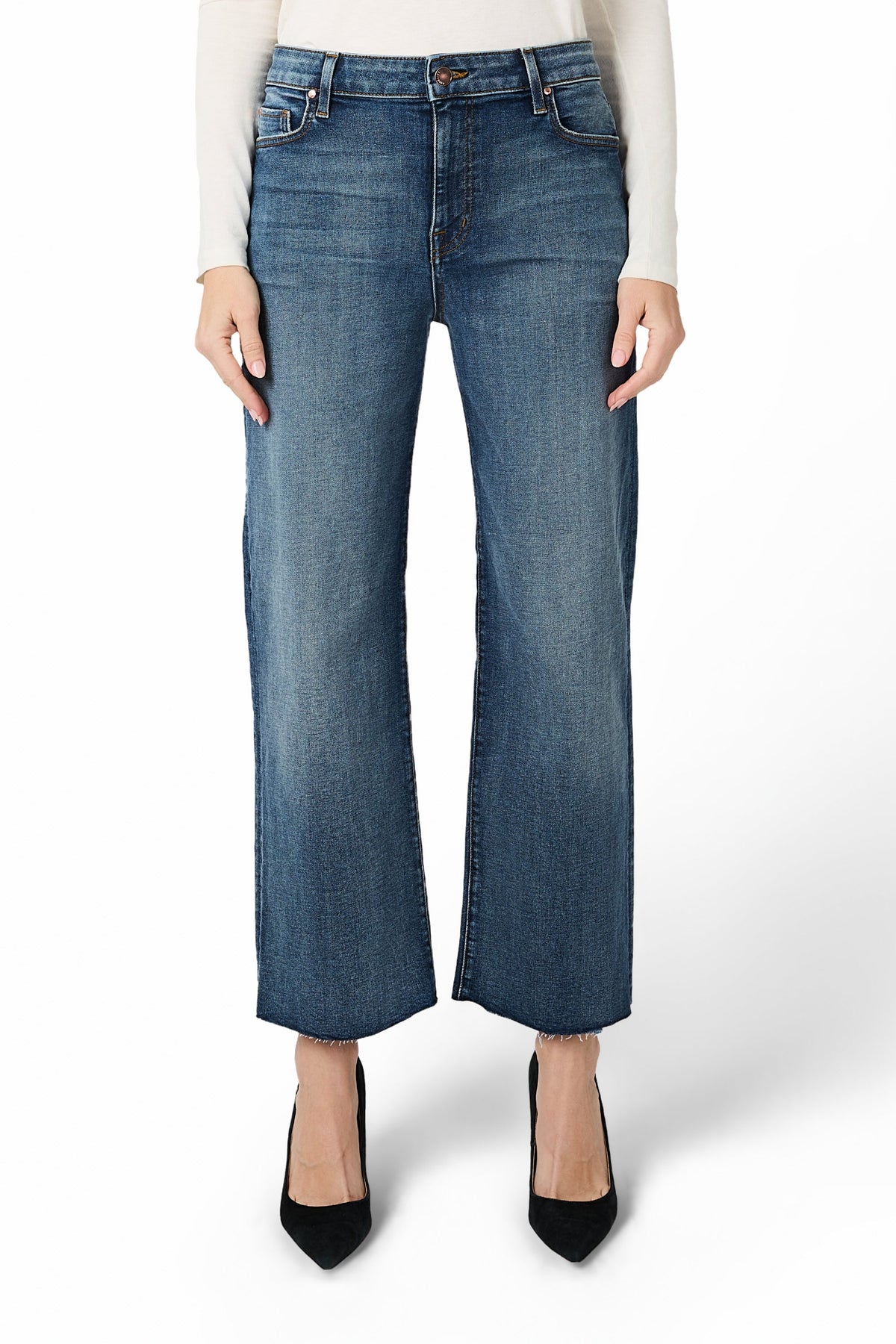 High Full Crop medium dark denim by Fidelity 
