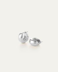 Mini Silver Tome Hoop Earrings