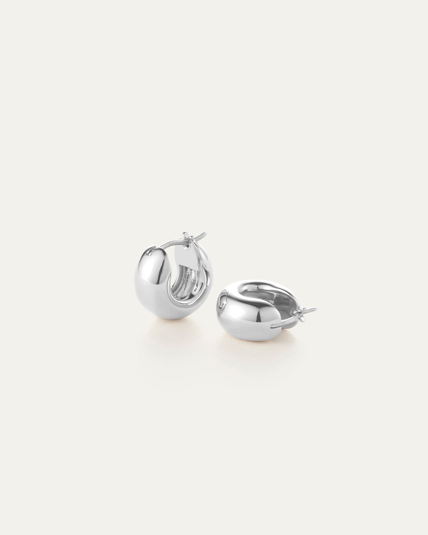 Mini Silver Tome Hoop Earrings