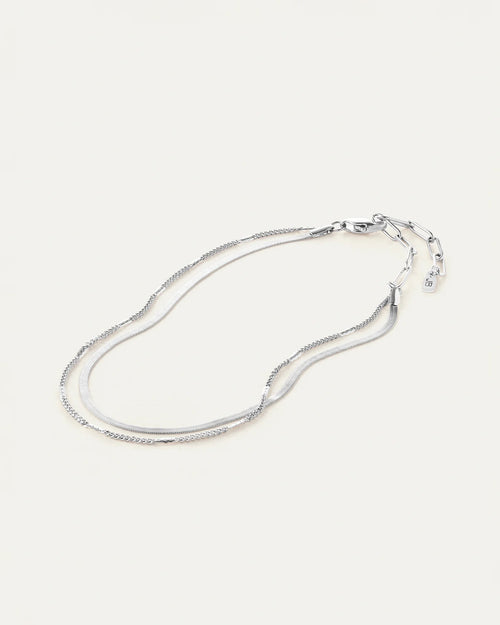 surfside anklet rhodium by Jenny Bird at Hickox
