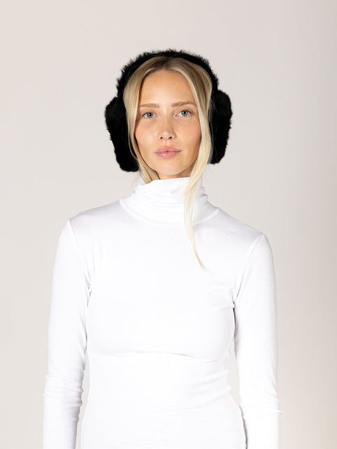 Classic Fuzzy Earmuff-Black