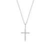 Sterling Silver Necklace with a lab diamond cross pendant.