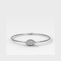 Marquis Cut Lab Diamond Single Bezel set Bracelet