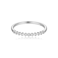 Sterling Silver ring with lsingle row of Lab diamonds 