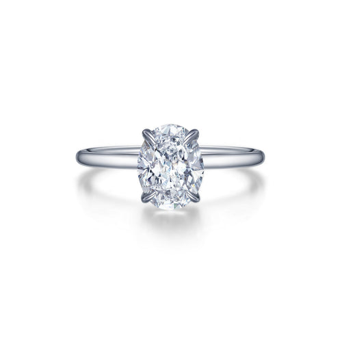 Stunning 2 CTW Solitaire Simulated Diamond Ring  set in Platnuim bonded Sterling Silver 