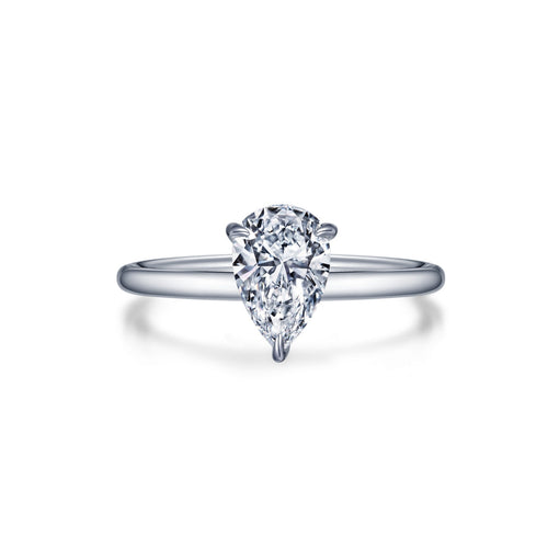 Classic 2 CTW Pear Solitaire engagement ring  with a simulated Diamond from Lafonn 