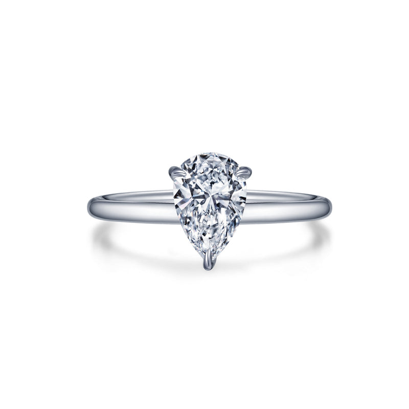 Classic 2 CTW Pear Solitaire engagement ring  with a simulated Diamond from Lafonn 