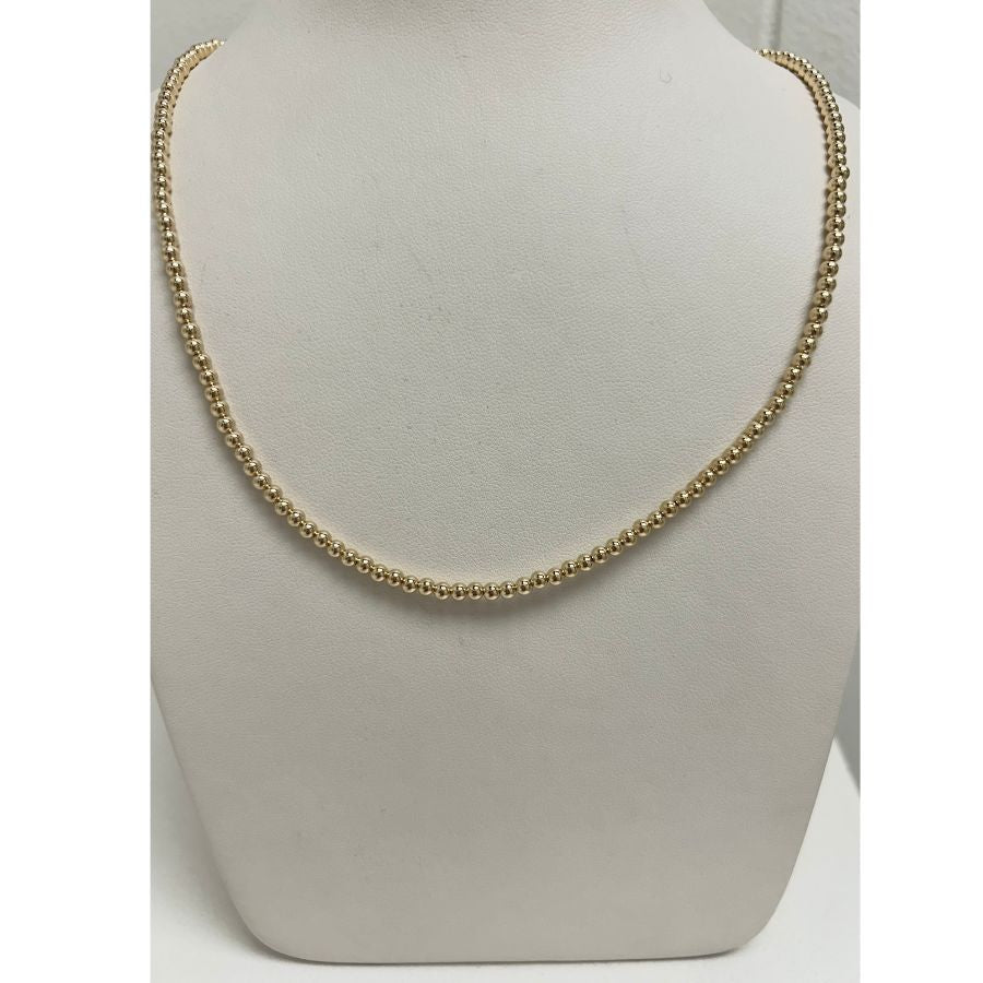 3 mm gold fil Leave Necklace by Saskia De Vries,  Available in 16" or 18in length.  