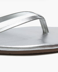 Lily Square-Toe Leather Flip-Flops