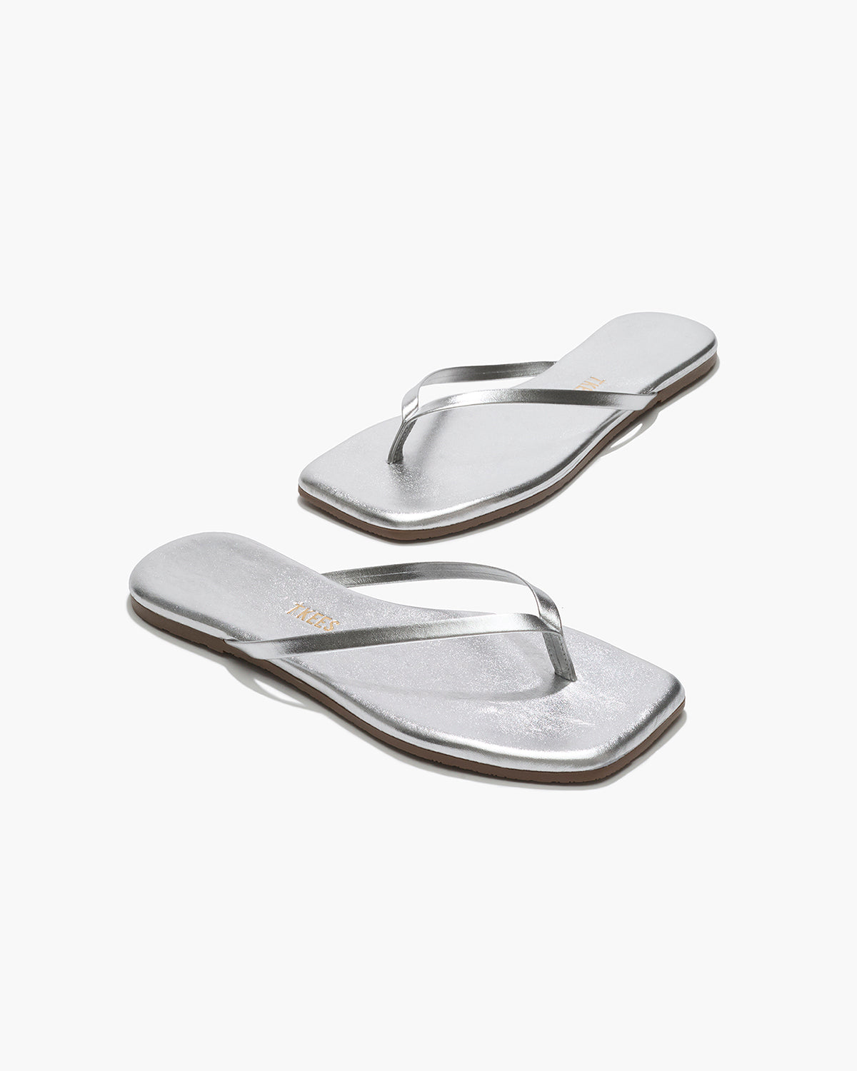 Lily Square-Toe Leather Flip-Flops