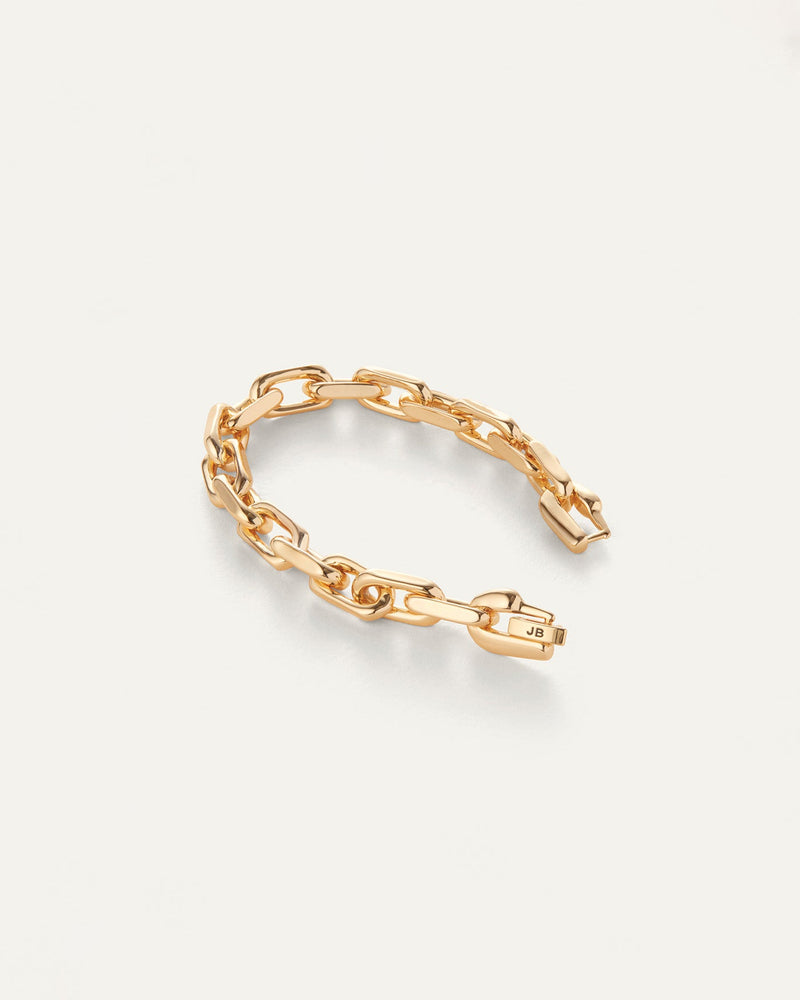 Loire  link Bracelet in high polish Gold by Jenny Bird.  Features the new clasp closure 