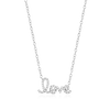 Lab Diamond and sterling Silver 'love' necklace. Designed in Italy 