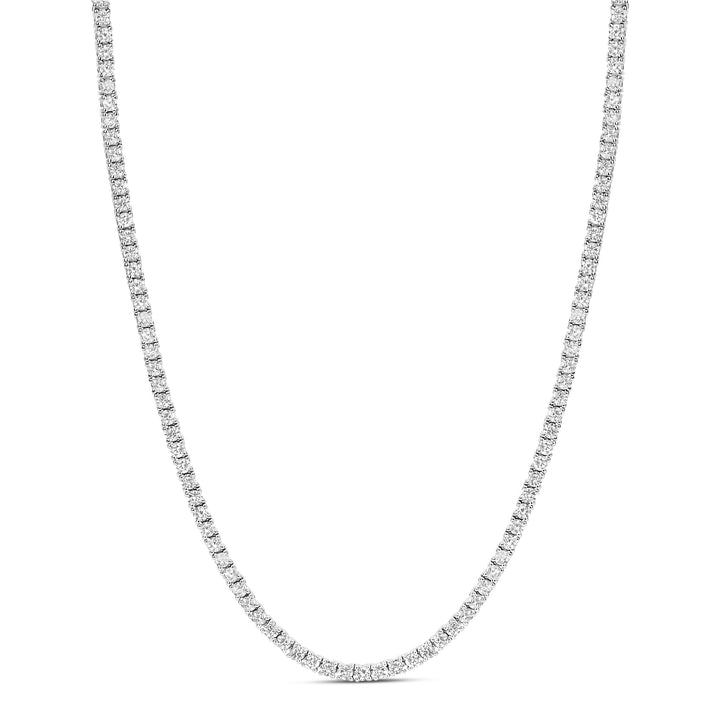 Cubic Zirconia and Sterling Silver Tennis  necklace on a white background