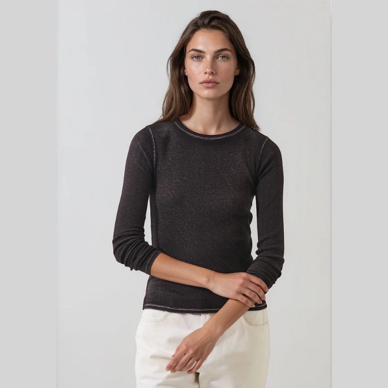 Vintage Wash Pima Cotton Stretch Ribbed T-Shirt
